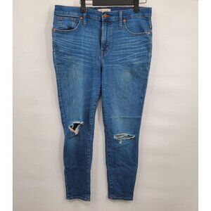 Madewell 9" High Rise Skinny Crop Jeans Denim Pants Women Size 31 Distressed